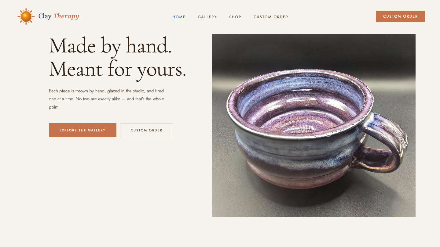 Clay Therapy website preview